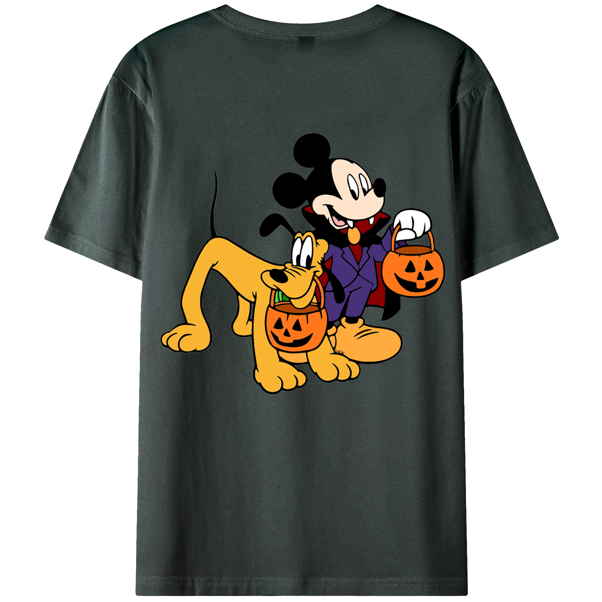 ミッキーマウス Mickey Mouse 綿100％ メンズ半袖Tシャツ（バックプリント） 通気性